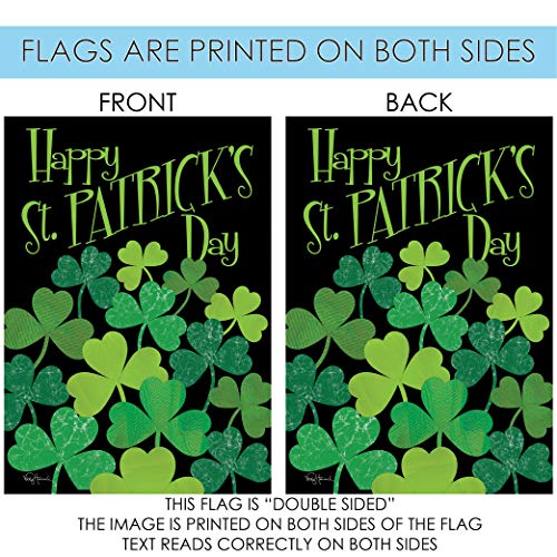 Toland Home Garden 109124 Shamrocks St Patricks Day Flag 28x40 Inch Double Sided St Patricks Day Garden Flag for Outdoor House St Pats Flag Yard Decoration