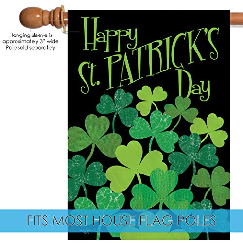 Toland Home Garden 109124 Shamrocks St Patricks Day Flag 28x40 Inch Double Sided St Patricks Day Garden Flag for Outdoor House St Pats Flag Yard Decoration