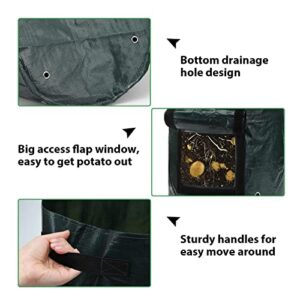 4 Pack 10 Gallon Garden Potato Grow Bags with Flap and Handles Aeration Fabric Pots Heavy Duty Vegetable Planter Bag for Tomato, Fruits