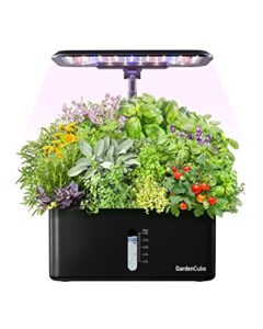 hydroponics growing system indoor garden: herb garden kit indoor with led grow light quiet smart water pump automatic timer healthy fresh herbs vegetables – hydroponic planter for home kitchen office…