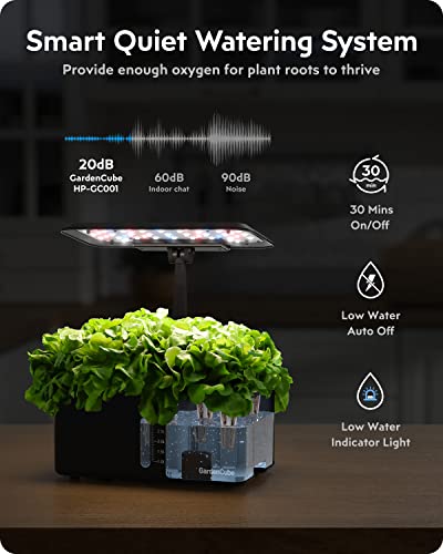 Hydroponics Growing System Indoor Garden: Herb Garden Kit Indoor with LED Grow Light Quiet Smart Water Pump Automatic Timer Healthy Fresh Herbs Vegetables - Hydroponic Planter for Home Kitchen Office…