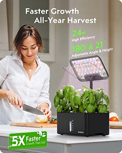 Hydroponics Growing System Indoor Garden: Herb Garden Kit Indoor with LED Grow Light Quiet Smart Water Pump Automatic Timer Healthy Fresh Herbs Vegetables - Hydroponic Planter for Home Kitchen Office…