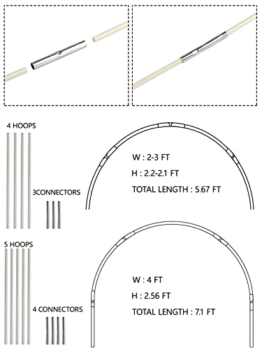 Fuuner Garden Hoops, 6 Sets of 7ft Long Garden Hoops for Raised Beds Hoop, Fiberglass Support Hoops Frame, 30pcs Garden Hoops for Row Cover