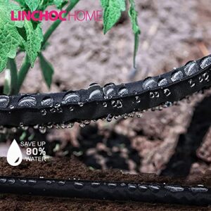 LINCHOC HOME Flat Soaker Hose for Garden beds,1/2" x 50 ft Heavy Duty Double Layer Drip Weeper Hoses