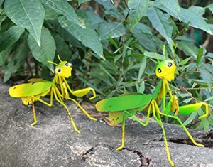 giftme 5 metal mantis garden yard art decor set of 2 lawn patio tree ornaments sculpture