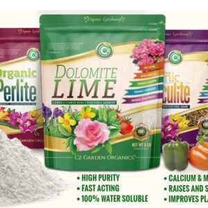 Organic Dolomite Lime - Made in USA Garden Soil Amendment Fertilizer for Plants. Calcium/Magnesium Additive. Safely Raise & Stabilize pH - Earthbox. 100% Water Soluble.