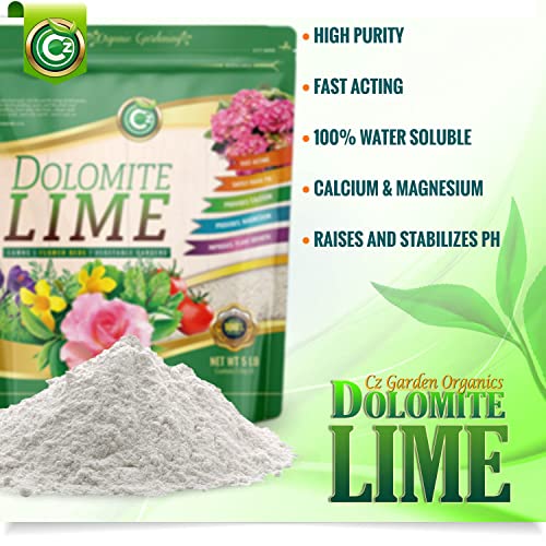 Organic Dolomite Lime - Made in USA Garden Soil Amendment Fertilizer for Plants. Calcium/Magnesium Additive. Safely Raise & Stabilize pH - Earthbox. 100% Water Soluble.