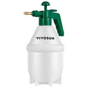 vivosun 0.2 gallon handheld garden pump sprayer, 27 oz gallon lawn & garden pressure water spray bottle with adjustable brass nozzle, for plants and other cleaning solutions (0.8l green)