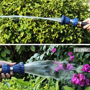 HOSUN Garden Hose Nozzle, Fireman Style Hose Nozzle, Heavy Duty Brass Hose Nozzle, Leak Proof & Best High-Pressure Sprayer for Plants Watering, Car Washing, Pet Washing, etc. (blue)