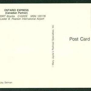 Ontario Express Canada Airlines Toronto Lester B. Pearson International Airport Airplane Postcard