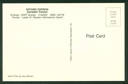 Ontario Express Canada Airlines Toronto Lester B. Pearson International Airport Airplane Postcard