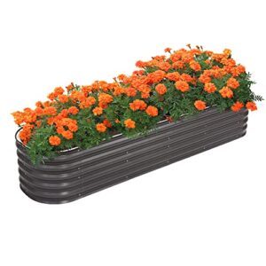 cden aluzinc raised garden bed kit,planter raised bed,17″ tall,9 in 1 series for flowers、vegetables、fruites（starry grey）.