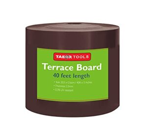 tabor tools terrace board, landscape edging coil, grass barrier, bender board, garden liner, 1/10″ = 0.1″ inch thickness, 5 inch high. es34. (brown, 40 ft)