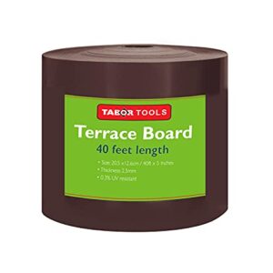 TABOR TOOLS Terrace Board, Landscape Edging Coil, Grass Barrier, Bender Board, Garden Liner, 1/10" = 0.1" Inch Thickness, 5 Inch High. ES34. (Brown, 40 FT)