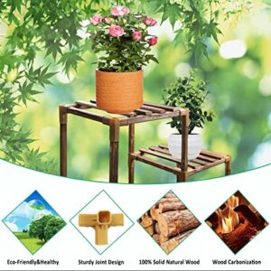 AWLYLNLL Wood Plant Stand Indoor for Living Room,Mutilple Plants Tiered Plant Shelf Outdoor Garden Decor , Ladder Plant Holder Table Plant Pot Stand for Window Balcony Home Decor