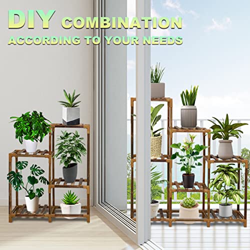 AWLYLNLL Wood Plant Stand Indoor for Living Room,Mutilple Plants Tiered Plant Shelf Outdoor Garden Decor , Ladder Plant Holder Table Plant Pot Stand for Window Balcony Home Decor