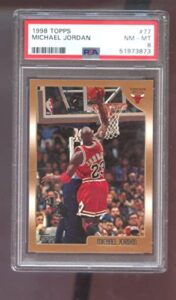 1998-99 topps #77 michael jordan psa 8 graded basketball card nba 1999 bulls – unsigned basketball cards