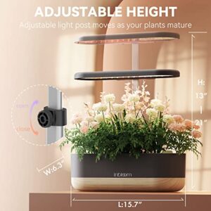 inbloom Hydroponics Growing System 10 Pods, Indoor Herb Garden with LEDs Full-Spectrum Plant Grow Light, Water Shortage Alarm, Automatic Timer, Height Adjustable(7'' to 21''), 4.2L Water Tank, Black