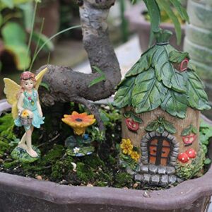 BangBangDa Miniature Fairy Garden Accessories Outdoor - Small Fairies Figurines Items Fairy House Table Chair Set Fairy Garden Fairies Kit for Kids Fairy Figures Mini Garden Ornaments