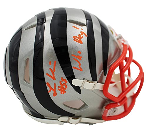 Logan Wilson Signed Cincinnati Bengals Speed Flash NFL Mini Helmet with “Who Dey” Inscription - Autographed NFL Mini Helmets