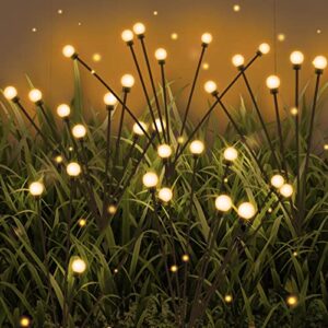 ahongem solar garden lights, upgrade your yard with 8 led swaying solar lights – 2 pack eco-friendly and energy efficient solar garden decorative lights for pathway and patio (warm white)