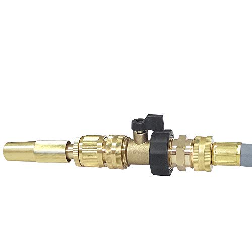 HQMPC Garden Hose Connector Bras Hose Adapter Garden Hose Hex Male Fitting Connector Male to Male 3/4 Inch GTH Thread Brass Connector, 4-Pack