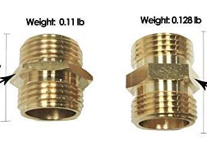 HQMPC Garden Hose Connector Bras Hose Adapter Garden Hose Hex Male Fitting Connector Male to Male 3/4 Inch GTH Thread Brass Connector, 4-Pack