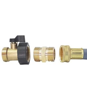 HQMPC Garden Hose Connector Bras Hose Adapter Garden Hose Hex Male Fitting Connector Male to Male 3/4 Inch GTH Thread Brass Connector, 4-Pack