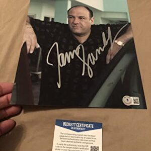 Autographed James Gandolfini 8x10 Photo Beckett Signed Tony Soprano Huge Signature