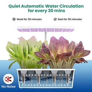 Hydroponic Growing System, Indoor Herb Garden, Smart Garden with LED Grow Light, 6L Water Tank Germination Kit, 18.5'' Height Adjustable, White