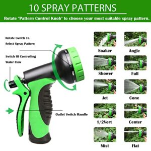 OODOSI Garden Hose Nozzle, Water Hose Nozzle Sprayer with 10 Adjustable Watering Spray Patterns for Watering, Cleaning, Car Washing, Pets Showering