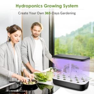 Hydroponics Growing System, OMOTE Hydroponic Garden for Indoor Plants, Herb Garden with 36W 80 LED Grow lights, 12 Kits, 2 Modes, Automatic Timer, Auto Germination Kit Indoor Garden for Family Kitchen