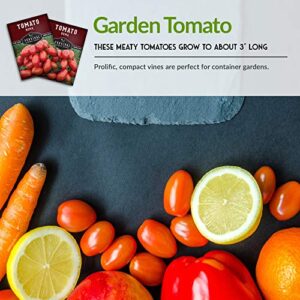 Survival Garden Seeds - Roma Tomato Seed for Planting - Packet with Instructions to Plant and Grow Italian Roma Tomatoes in Your Home Vegetable Garden - Canning Favorite - Non-GMO Heirloom Variety