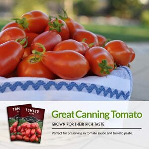 Survival Garden Seeds - Roma Tomato Seed for Planting - Packet with Instructions to Plant and Grow Italian Roma Tomatoes in Your Home Vegetable Garden - Canning Favorite - Non-GMO Heirloom Variety