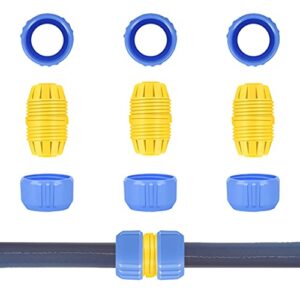 (5/8″ or 3/4″) easy garden hose repair kit hose connector hose fitting water repair end hose mender barbed hose extender pipe adapter 3 sets fit for 5/8 inch or 3/4 inch hose