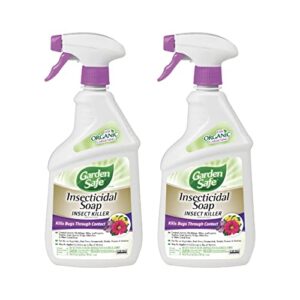 garden safe brand insecticidal soap insect killer 24 ounces, ready-to-use, for organic gardening, 2 pack