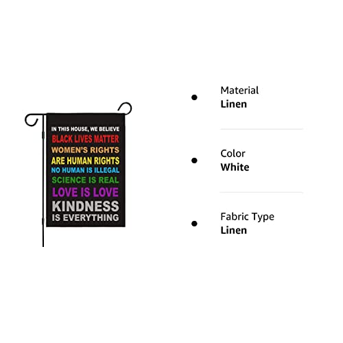 Pride Flag Garden Flags for in This House We Believe Science Is Real Black Lives Matter Vertical Double Sided 12.5"X18" Indoor Yard Outdoor Decoration