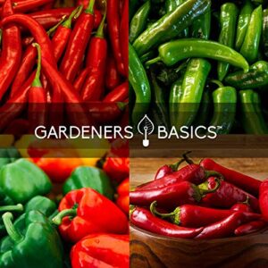 Pepper Seeds for Planting 8 Varieties Pack, Jalapeno, Habanero, Bell Pepper, Cayenne, Hungarian Hot Wax, Anaheim, Serrano, Cubanelle Heirloom Seeds for Planting in Garden Non GMO Gardeners Basics