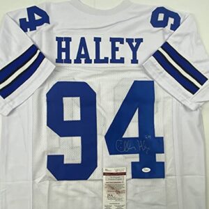 Autographed/Signed Charles Haley Dallas White Football Jersey JSA COA