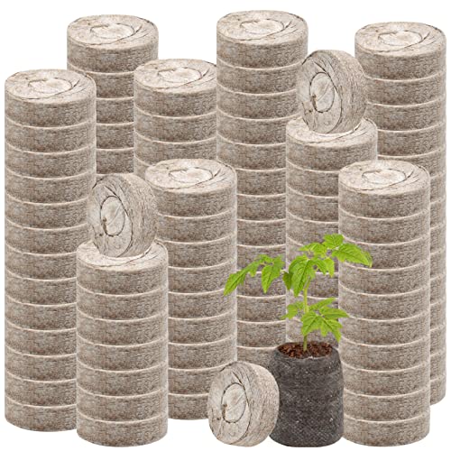 Legigo 500 Pcs 30mm Peat Pellets Starter Pods, Compressed Starting Plugs Pellet Fiber Soil Helps to Avoid Root Shock for Garden Planting Herb Flower Vegetables