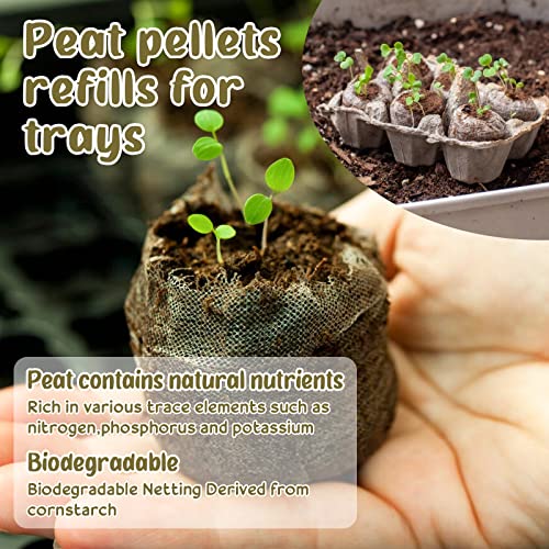 Legigo 500 Pcs 30mm Peat Pellets Starter Pods, Compressed Starting Plugs Pellet Fiber Soil Helps to Avoid Root Shock for Garden Planting Herb Flower Vegetables