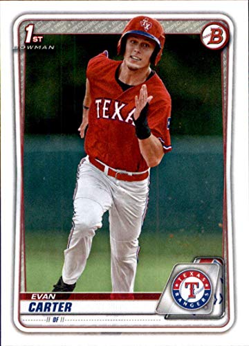 2020 Bowman Draft #BD-126 Evan Carter Texas Rangers Baseball Card