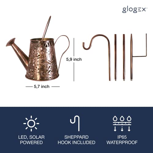 Solar Watering Can with Cascading Lights - Comes with Sheppard Hook, Waterproof Hanging Solar Lights Outdoor Decorative, Rustic Backyad Decor, Garden Decorations, Lantern Lights