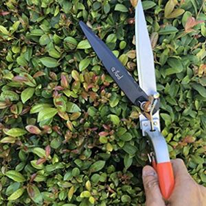 Q-yard QY-741F Flower Bed and Grass Shear - Extra Sharp Garden Hand Pruners, Easier Cutting, Comfortable Ergonomic, Less Effort - Gardening Scissors for Men & Women , Orange