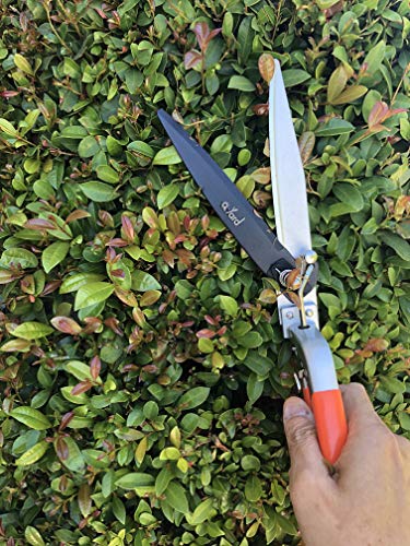 Q-yard QY-741F Flower Bed and Grass Shear - Extra Sharp Garden Hand Pruners, Easier Cutting, Comfortable Ergonomic, Less Effort - Gardening Scissors for Men & Women , Orange