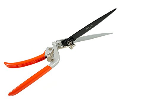 Q-yard QY-741F Flower Bed and Grass Shear - Extra Sharp Garden Hand Pruners, Easier Cutting, Comfortable Ergonomic, Less Effort - Gardening Scissors for Men & Women , Orange