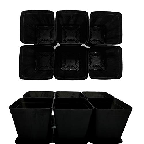 24 Pack 3 Inch Black Nursery Pot Flower Pots Square Plastic Plant Pot Plastic Starter Pots with Saucer Basket Indoor Outdoor for Your Room,Garden Office and Balcony Decor