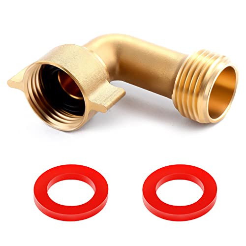 Litorange Garden Hose Elbow Connector 90 Degree Brass Hose Elbow Fitting Quick Swivel Connect Adapter Thread Size 3/4" + 2 Pressure Washers