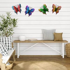 ShabbyDecor Metal Butterfly Wall Decoration Butterfly Outdoor Garden Decor Set of 4
