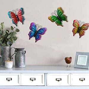 ShabbyDecor Metal Butterfly Wall Decoration Butterfly Outdoor Garden Decor Set of 4